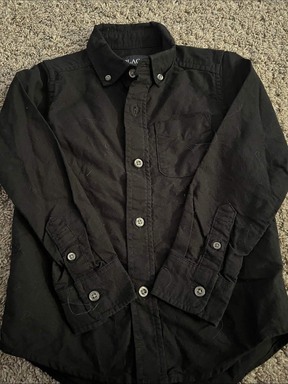 The Children's Place Black Button-Front Dress Shirt